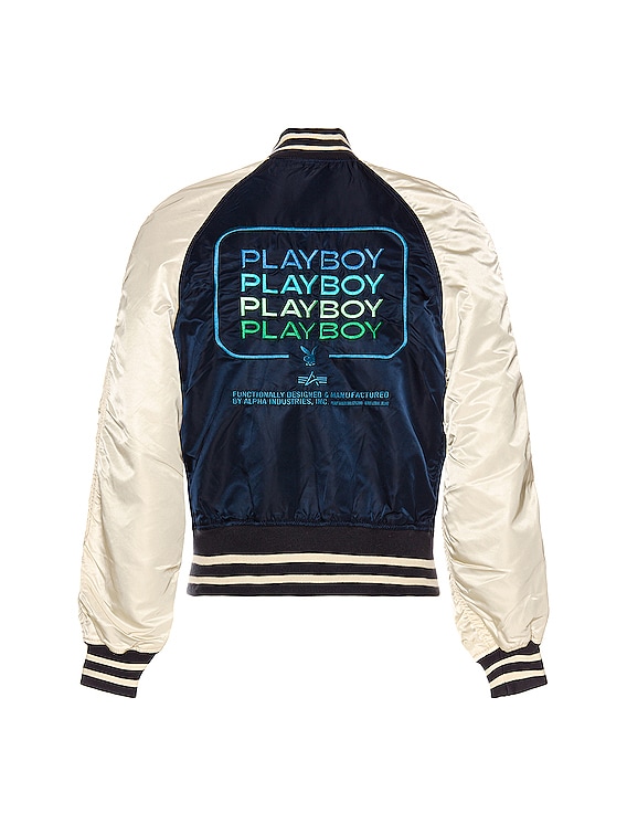 Multi | ALPHA in Replica Bomber Stack FWRD Blue Playboy INDUSTRIES