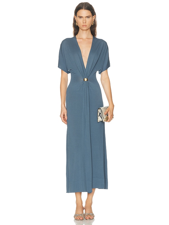 ash blue dress Aimee Kurung in Ash Blue main image 1