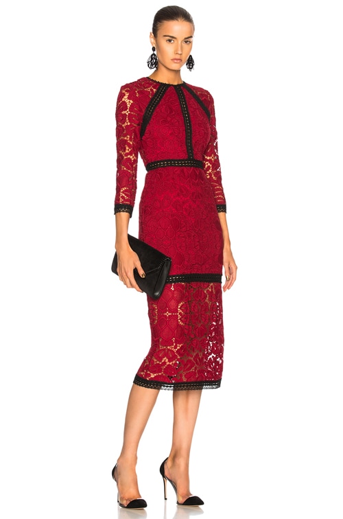 alexis red lace dress