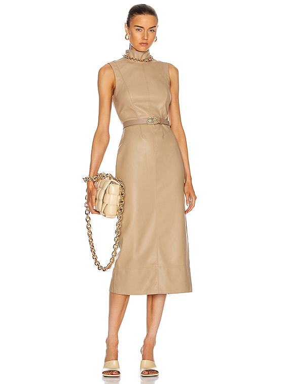 Alexis Farrah Vegan Leather Dress in Taupe | FWRD Alexis Farrah Vegan Leather Dress in Taupe | FWRD