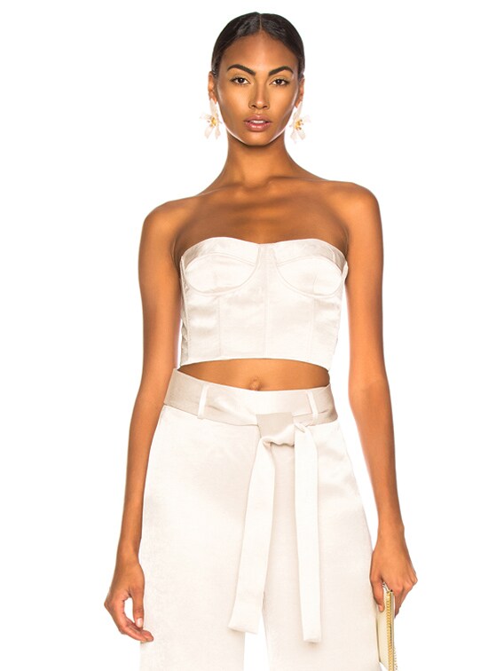 Alexis Inez Bustier Top in Alabaster