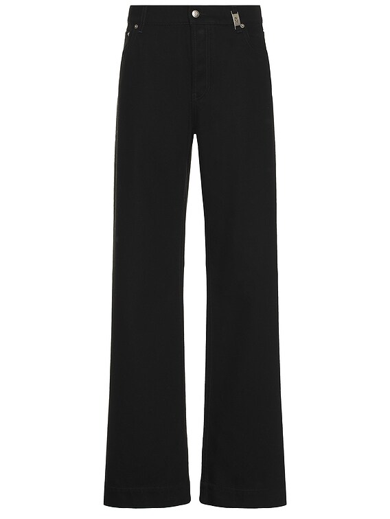 McQueen Wide Leg Jeans in Black | FWRD