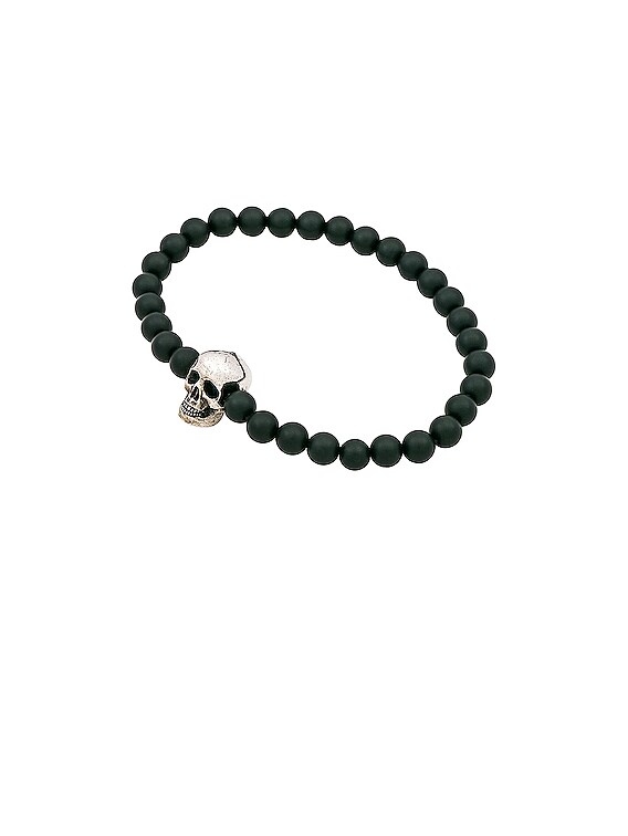 Black Skull braided-leather bracelet | Alexander McQueen | MATCHES UK