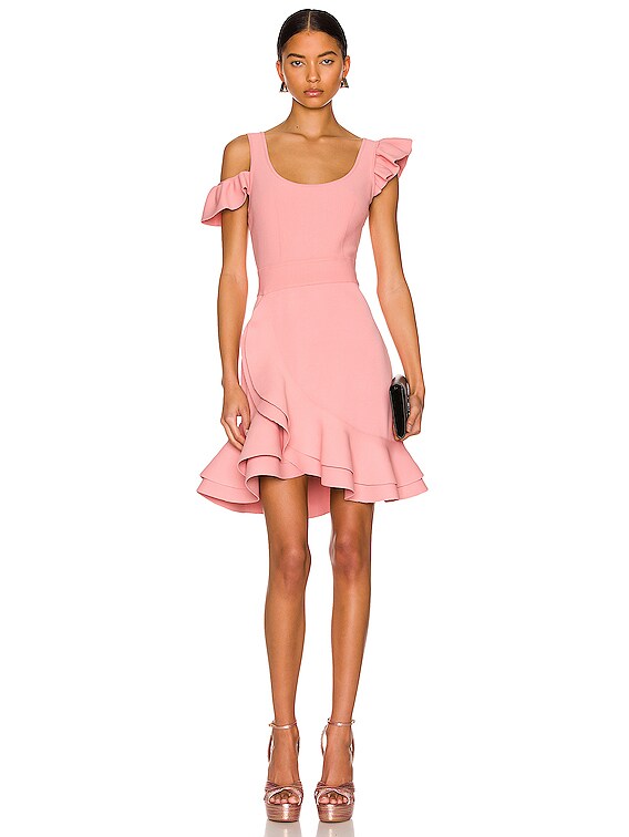 Alexander McQueen Mini Ruffle Dress in Anemone FWRD