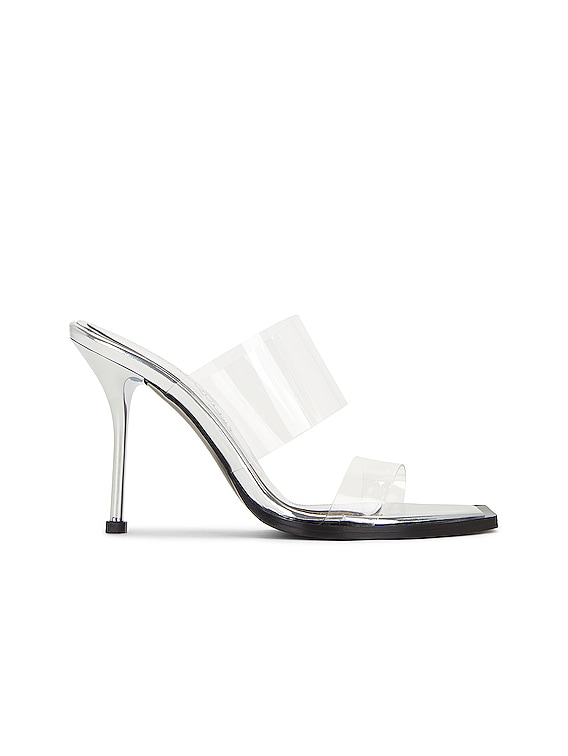 Alexander McQueen Plexi Mirror Sandal in Transparent & Silver | FWRD