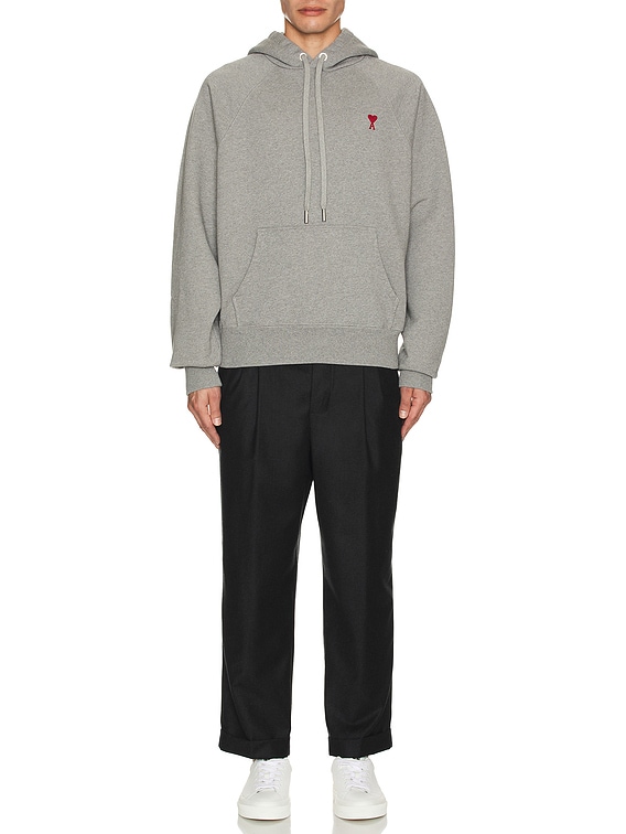 AMI Paris De Coeur Hoodie in Heather Grey | FWRD