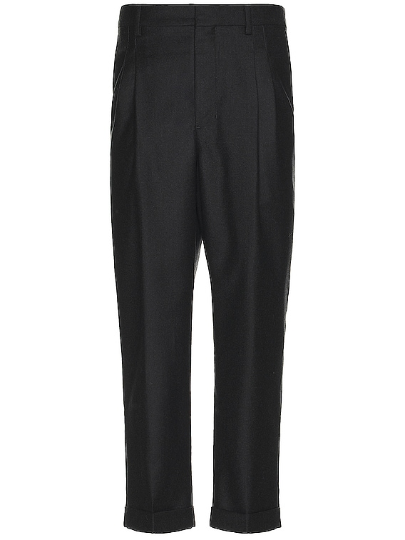 Buy Ami Navy Wool Carrot Fit Trousers - Navy/410 At 53% Off | Editorialist