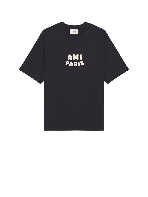 ★人気★【AMI PARIS】★AMI Short Sleeve T-Shirt Navy★ Ami de Coeur Navy T-Shirt - Ami PARIS - Unisex | WE IN STYLE