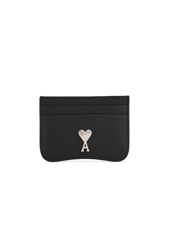 AMI Paris Paris Card Holder in Black & Silver | FWRD AMI Paris Paris Card Holder in Black & Silver | FWRD