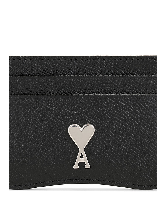 AMI Paris Paris Card Holder in Black & Silver | FWRD AMI Paris Paris Card Holder in Black & Silver | FWRD