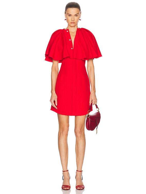 ワンピース AMI PARIS MINI RED WOOL DRESS Red Wool Short Sleeve Shirt Minidress by AMI Paris on Sale