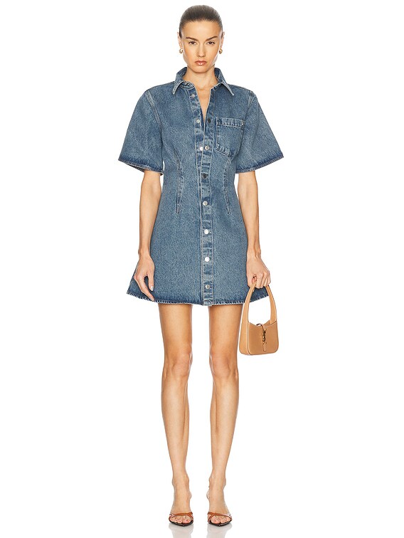 【関税&送料込】Ami Paris Mini Dress Ami De Coeur In Denim FDR404DE0046_Q_AMI-480.