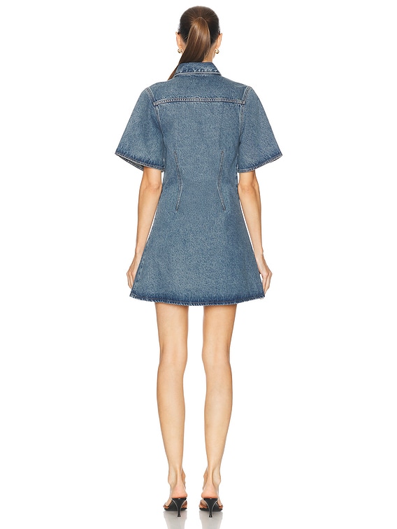 ワンピース Ami Paris Mini Dress Ami De Coeur In Denim Ami Paris Mini Dress Ami De Coeur In Denim – LOZURI®