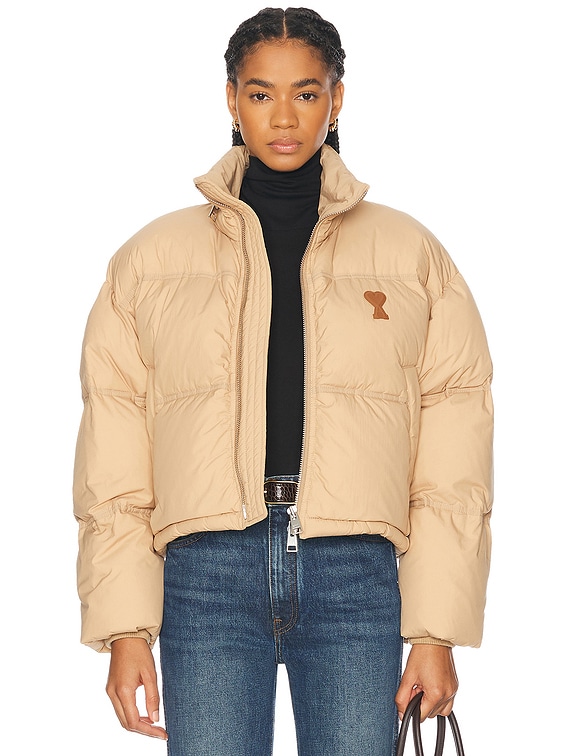 AMI Paris De Cour Down Jacket in Sand | FWRD