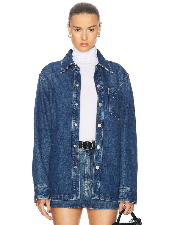 Ami AMI Paris Adc Overshirt in Used Blue | FWRD