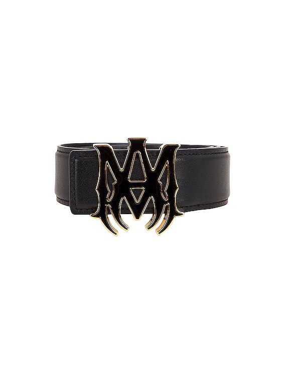 ◆AMIRI◆ 2cm MAチェーンベルト レザー ブラック Amiri Ma Chain Skinny Leather Belt In Black Nickel | ModeSens