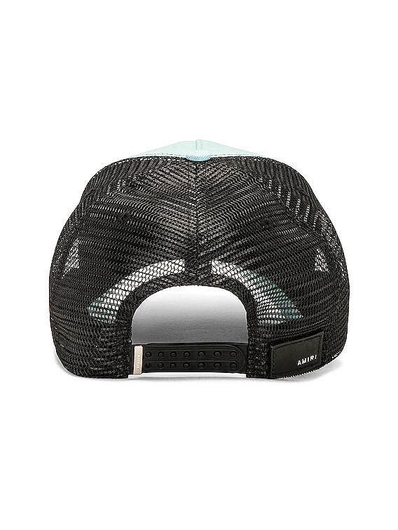 Amiri 3 Star Trucker Hat in Aqua | FWRD