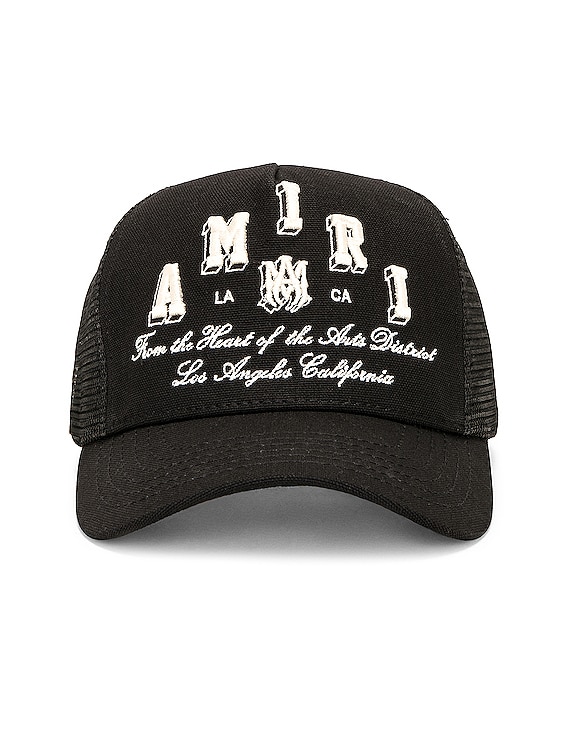 Amiri Amiri Varsity Trucker Hat in Black | FWRD