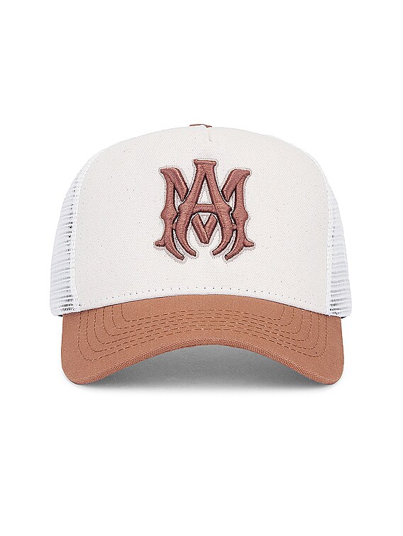 【AMIRI】男性 TWO TONE MA TRUCKER HAT キャップ AMHATR1002 AMIRI: Black MA Two Tone Trucker Cap | SSENSE