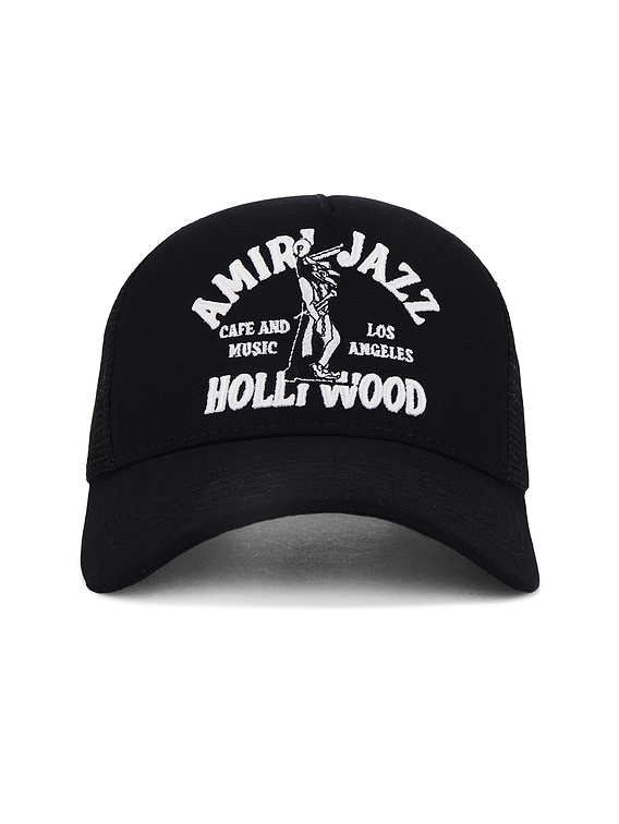 Amiri Jazz Wolf Trucker Hat in Black | FWRD Amiri Jazz Wolf Trucker Hat in Black | FWRD