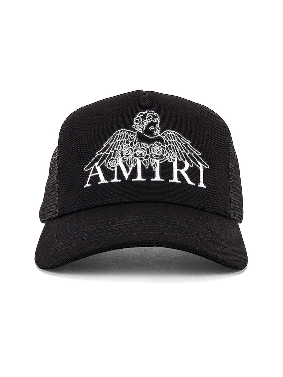 Amiri Cherub Trucker Hat in Black | FWRD