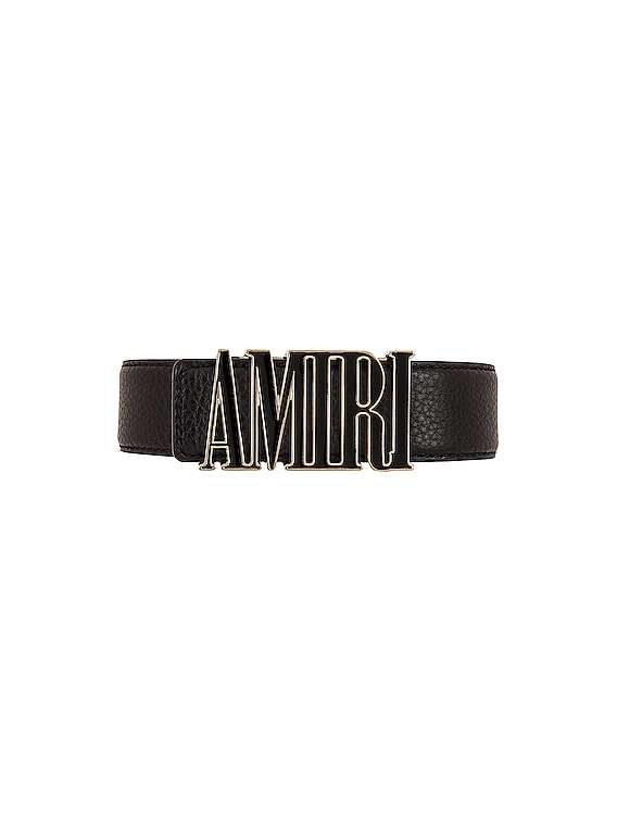 Amiri Pebbled Amiri Belt in Black | FWRD