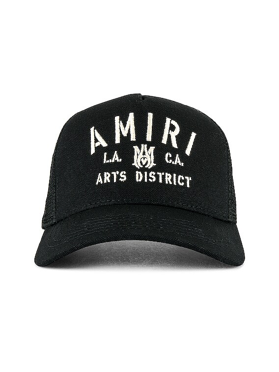 【レア】AMIRI STENCIL TRUCKER HAT CAP アミリ Amiri Stencil Trucker Hat in Black | FWRD