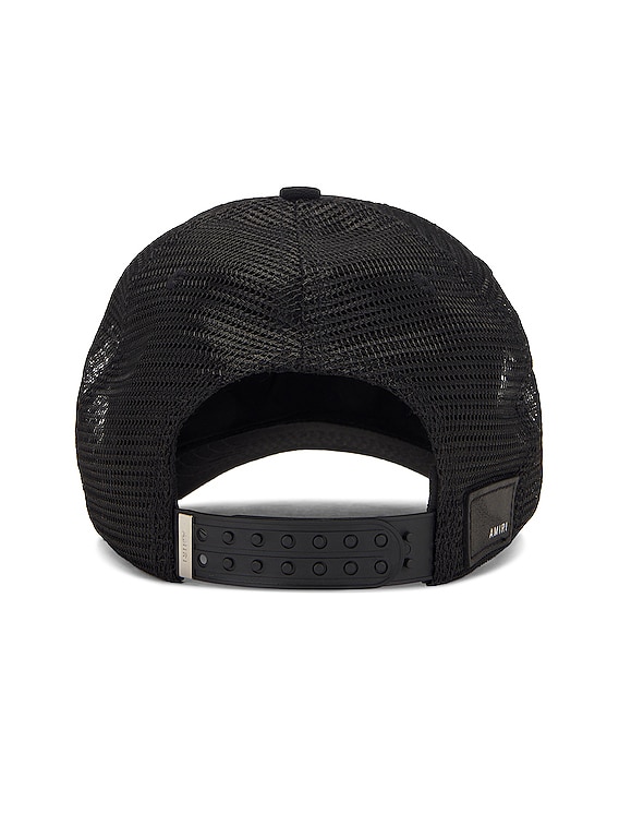 Amiri Three Star Trucker Hat in Black Camo | FWRD