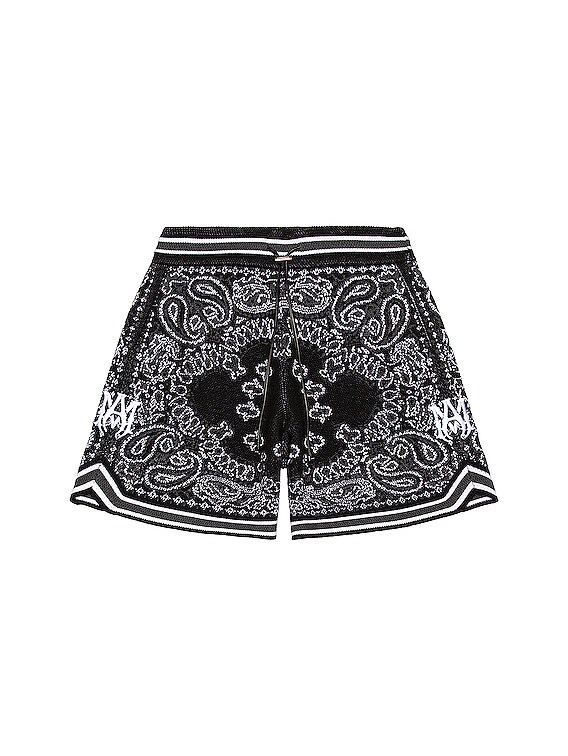 Amiri Bandana B-Ball Shorts in Black | FWRD