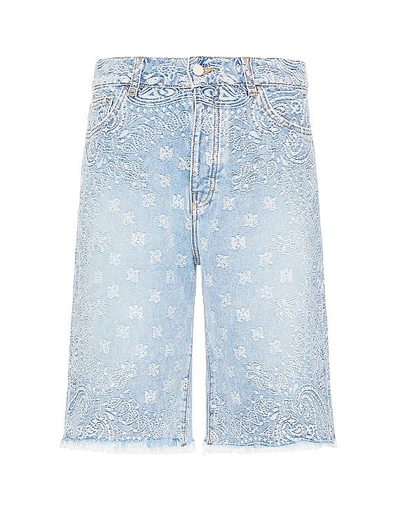 Amiri Bandana Jacquard Skater Short in Perfect Indigo | FWRD