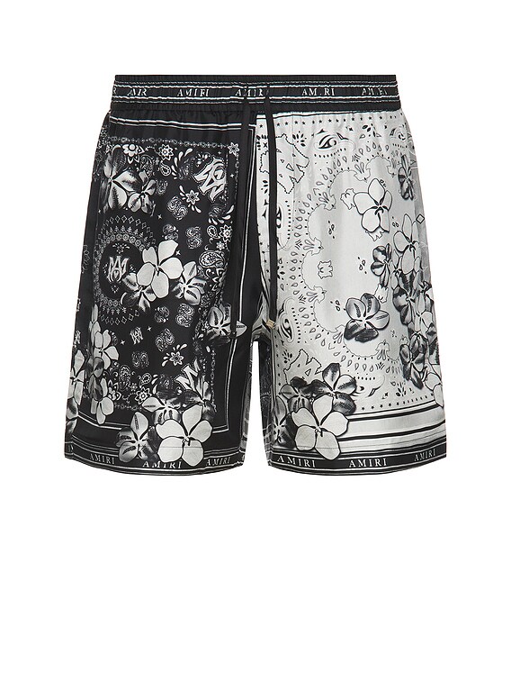 Amiri Bandana Floral Short in Black | FWRD