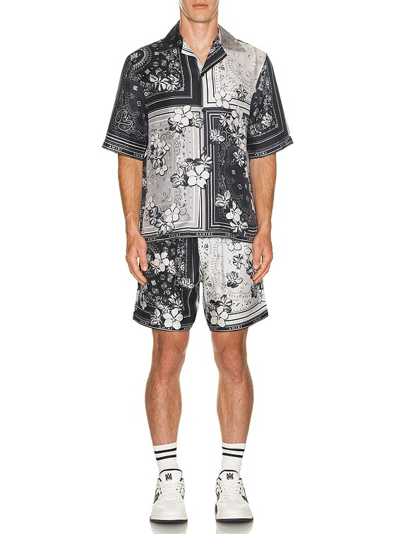 Amiri Bandana Floral Short in Black | FWRD