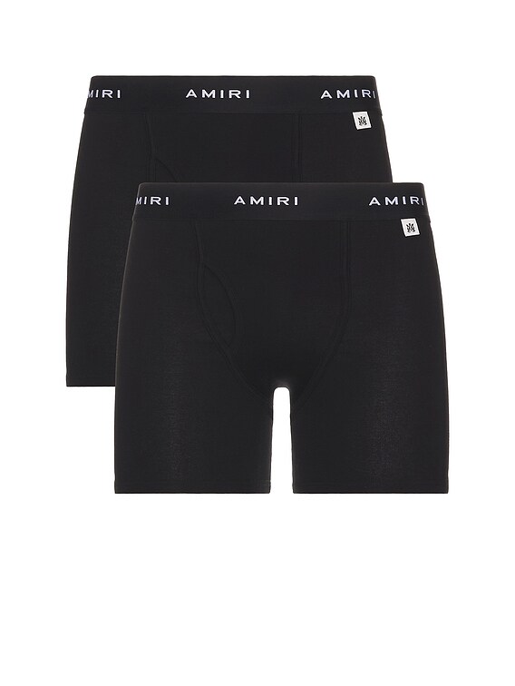未使用 AMIRI ブラック ボクサー下着 領収書 ギフトボックス付き 1枚のみ Amiri Brief Boxer 2-Pack in Black | FWRD