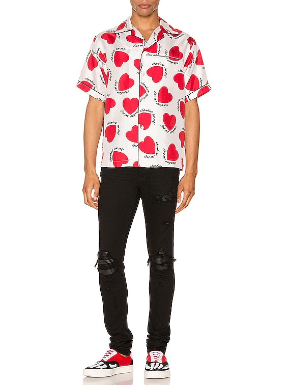 Amiri MX1 Leather Patch Skinny Jeans in Black | FWRD