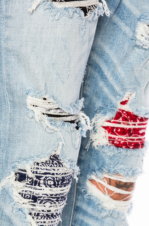 AMIRIアミリ アート パッチ ジーン ローズボウル デニム Amiri Art Patch Jeans in Rosebowl | FWRD