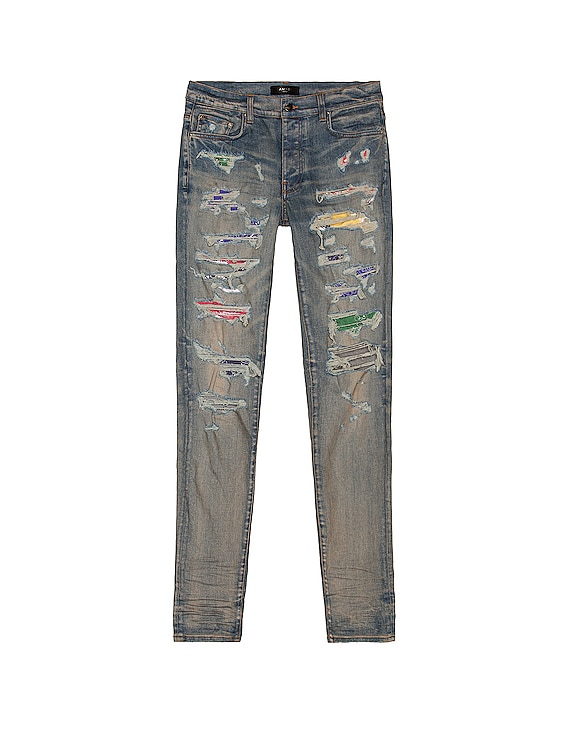 AMIRI Rainbow distressed skinny jeans
