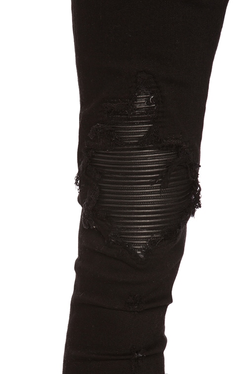 Jean Homme Amiri MX1 Cuir Vieilli Et Patchs - Taille US 33x30, Slim, Neuf Avec étiquettes