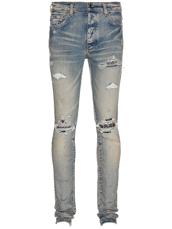 Amiri Mx1 Bandana Skinny Jean in Clay Indigo FWRD