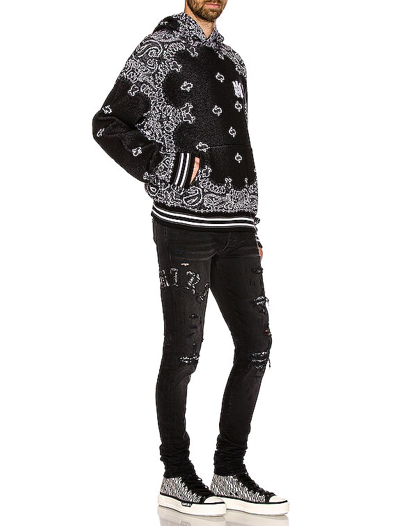 Amiri Old English Logo Jean in Aged Black | FWRD Amiri Old English Logo Jean in Aged Black | FWRD