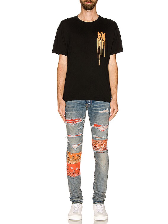 Amiri Vintage Bandana Artpatch Jean in Clay Indigo | FWRD