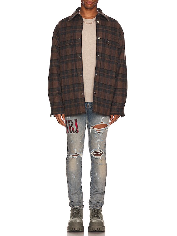 Amiri Flannel Core Logo Jean in Clay Indigo | FWRD