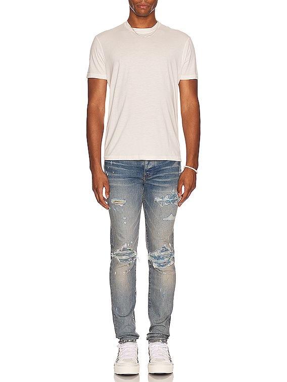 Amiri Paint Splatter MX1 in Clay Indigo | FWRD