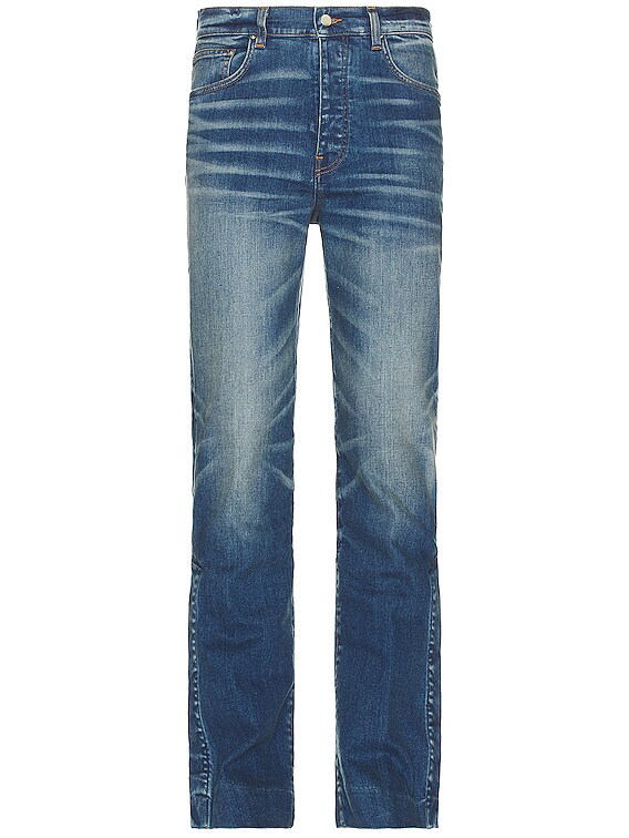 Amiri Stack Kick Flare Jean in River Indigo | FWRD