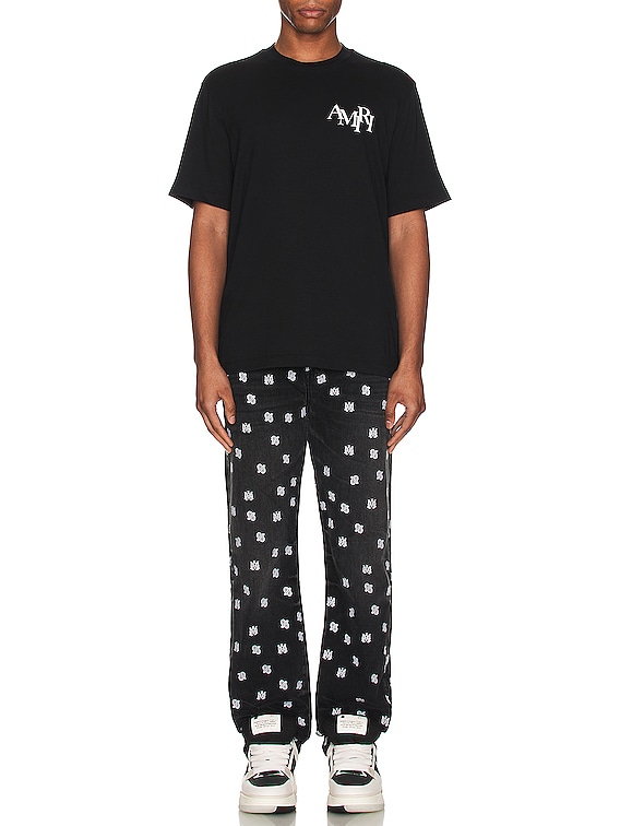 Amiri Paisley Straight Jean in Faded Black | FWRD