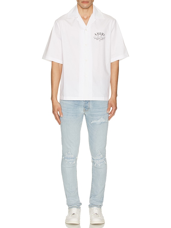 Amiri MX1 Bandana Jacquard Jean in Sky Indigo | FWRD