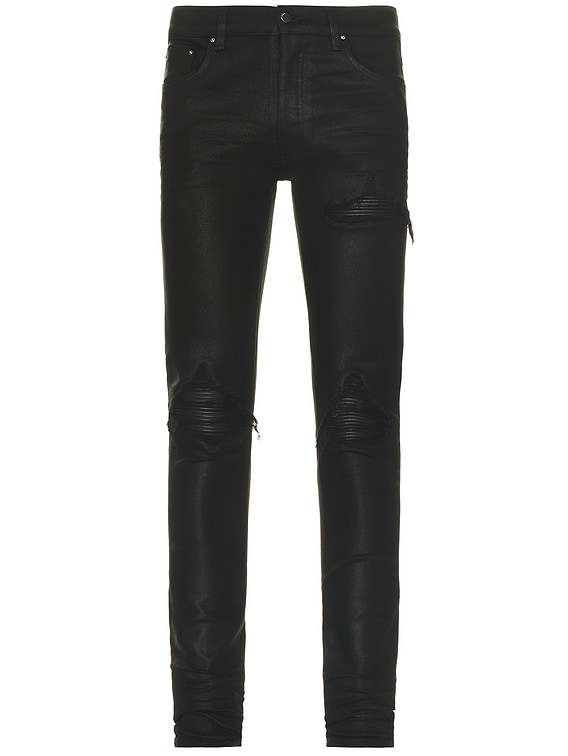 ★AMIRIブラックSunday ブルースライド★ splatter jeans Amiri - Paint - Amir Slama open-knit detailed