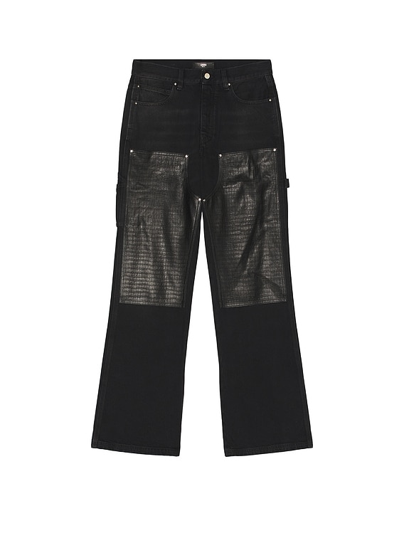 ・ページ　amiri Amiri Embossed Croc Carpenter Jean in Dusk Black | FWRD