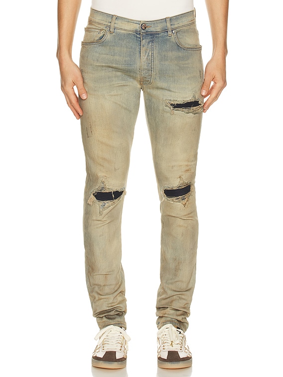 Amiri Suede MX1 Jean in Perfect Antique Indigo | FWRD