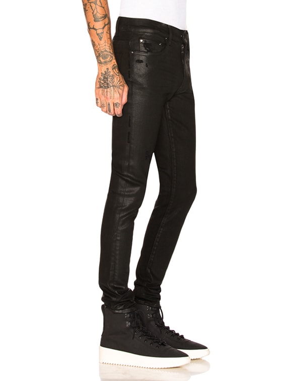 black waxed denim