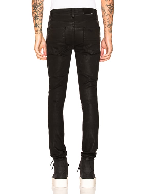 black wax jeans